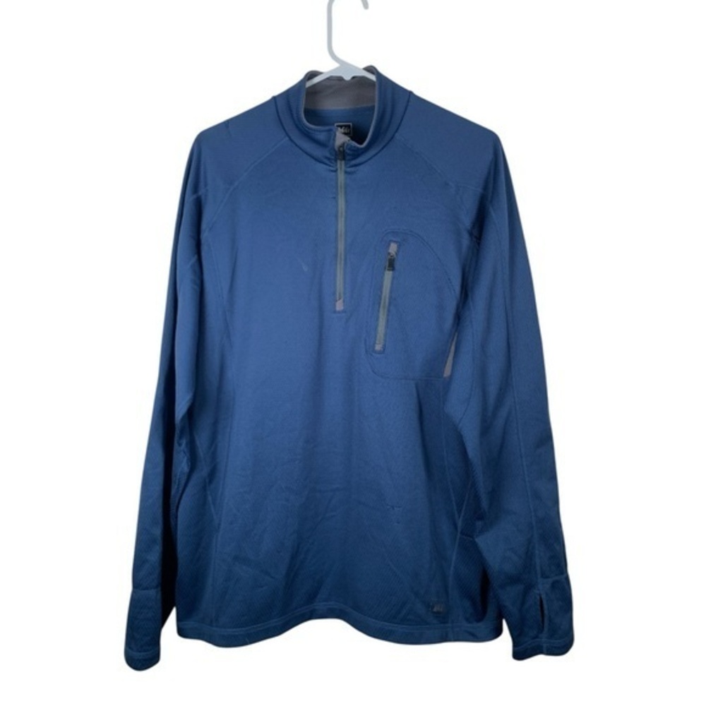 Men's REI Blue Quarter Zip Pullover Sweatshirt Size Large EUC #0470-DS